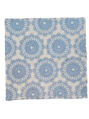 Elegant Blue Crochet Lace 18x18 Pillow Cover NIP